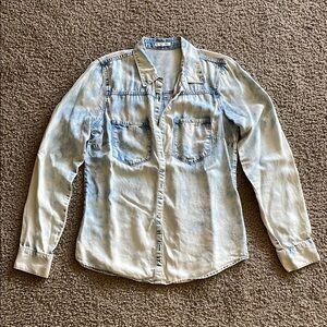 Maurices Light Blue Denim Top